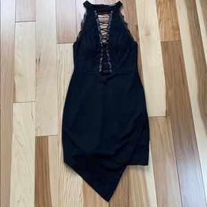 Lace top strappy dress